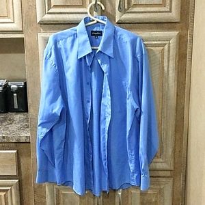 Blue Color George Martin Brand Long Sleeve Button Down Dress Shirt